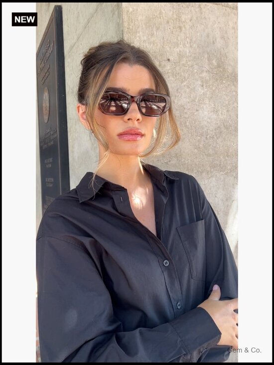 Chunky Rectangular Cat-Eye Sunglasses Polarized Acetate UV Protection